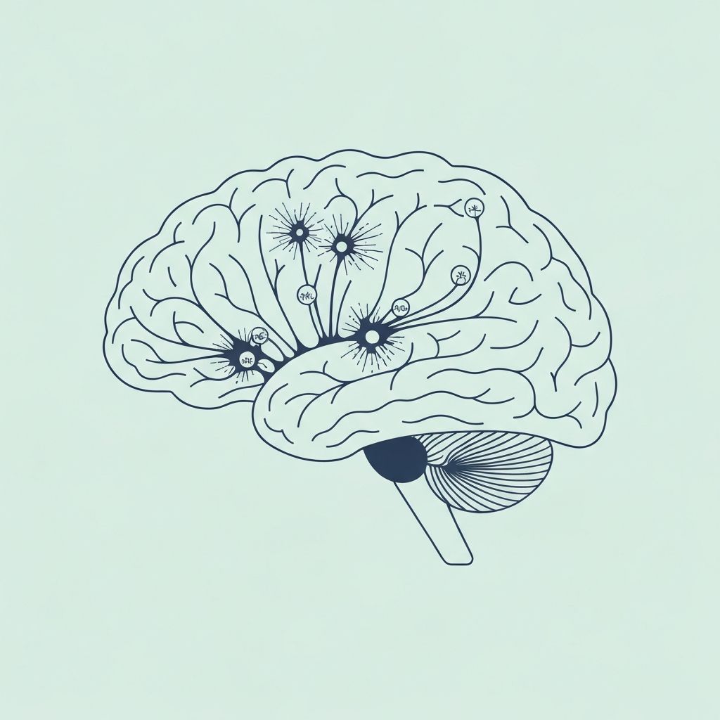 Food cue reactivity brain illustration