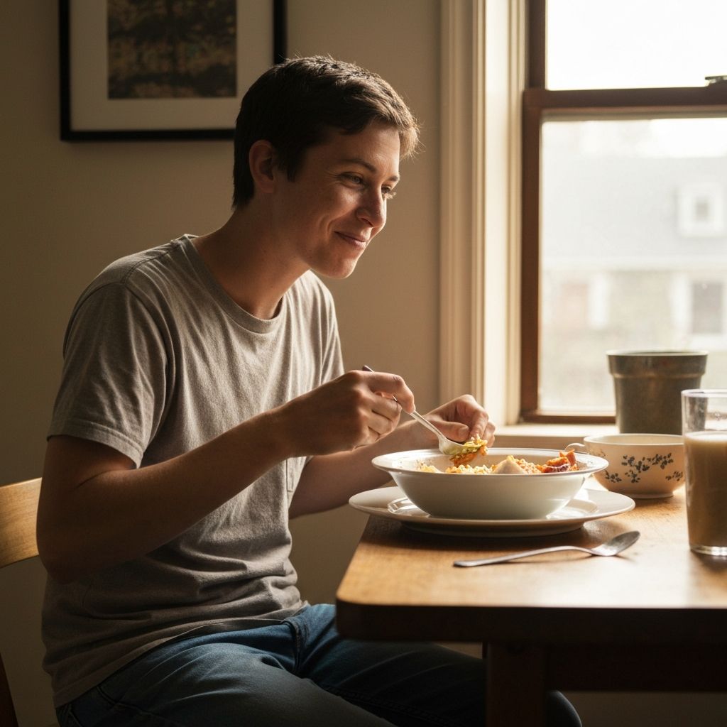 Person eating during everyday meal